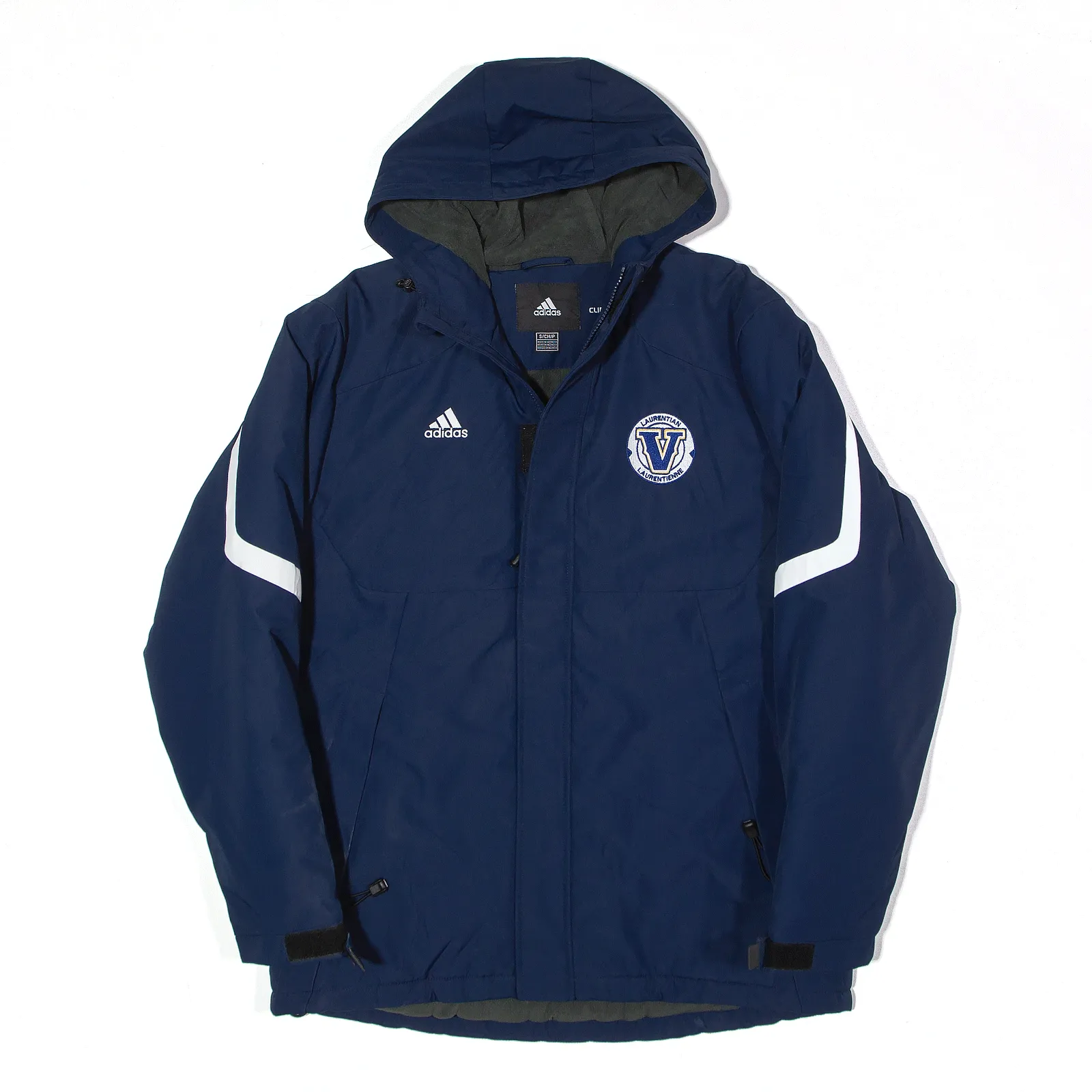 ADIDAS Laurentian Voyageurs Fleece Lined Insulated Coat Blue Hooded Mens S