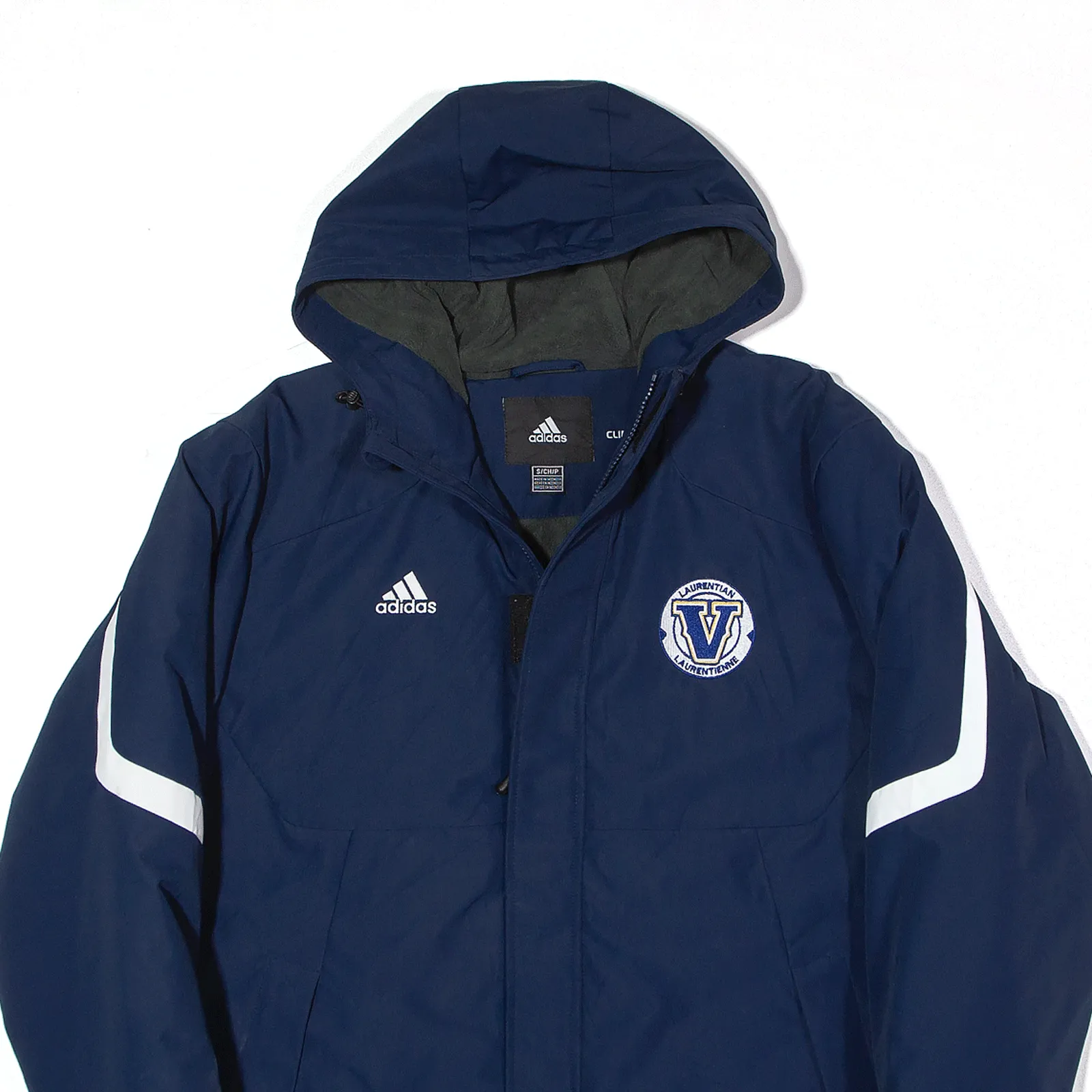 ADIDAS Laurentian Voyageurs Fleece Lined Insulated Coat Blue Hooded Mens S