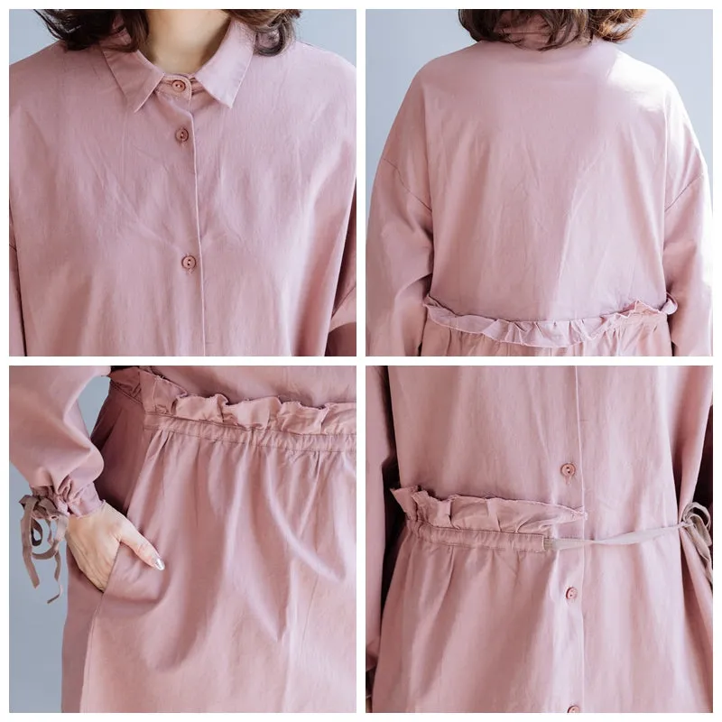Agaric Lace Pink Casual Loose Women Dress