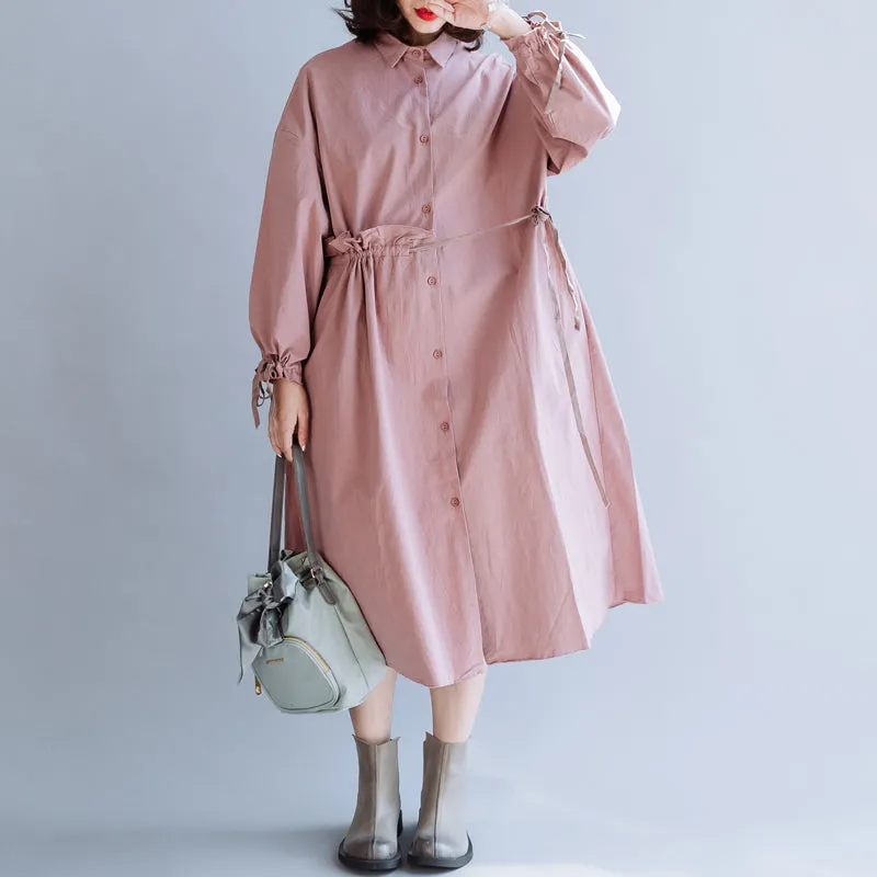 Agaric Lace Pink Casual Loose Women Dress