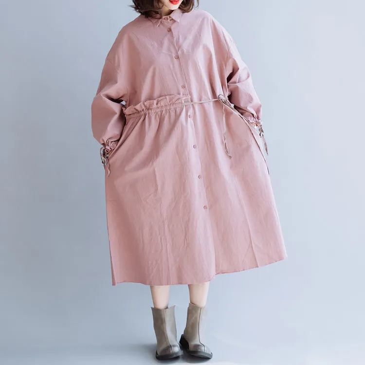 Agaric Lace Pink Casual Loose Women Dress