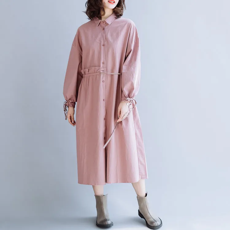 Agaric Lace Pink Casual Loose Women Dress