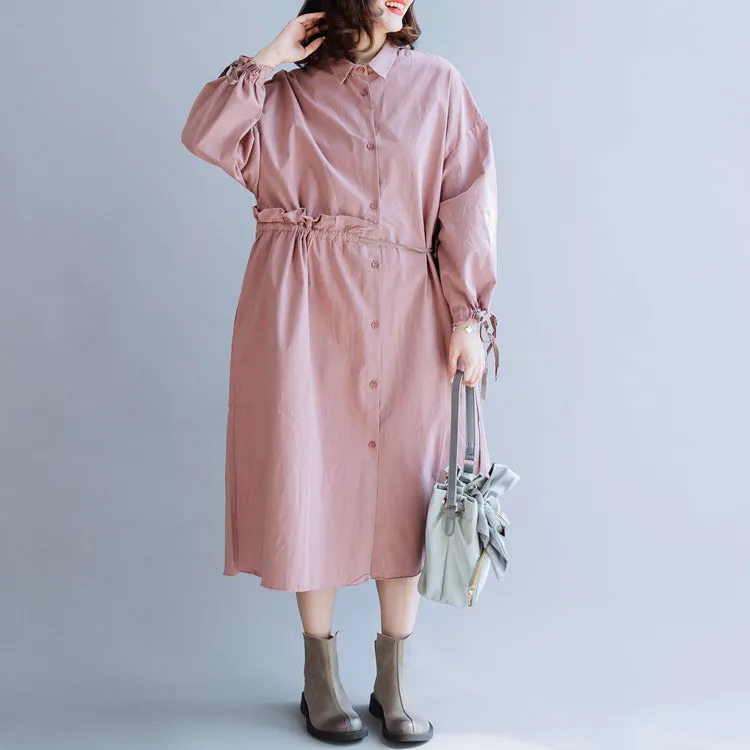 Agaric Lace Pink Casual Loose Women Dress