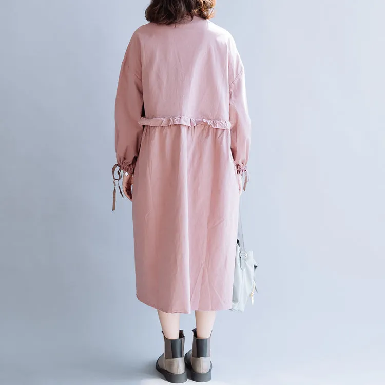 Agaric Lace Pink Casual Loose Women Dress