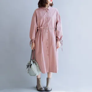 Agaric Lace Pink Casual Loose Women Dress