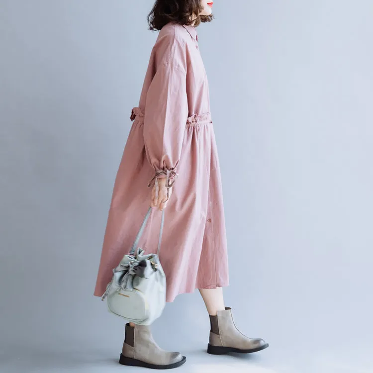 Agaric Lace Pink Casual Loose Women Dress