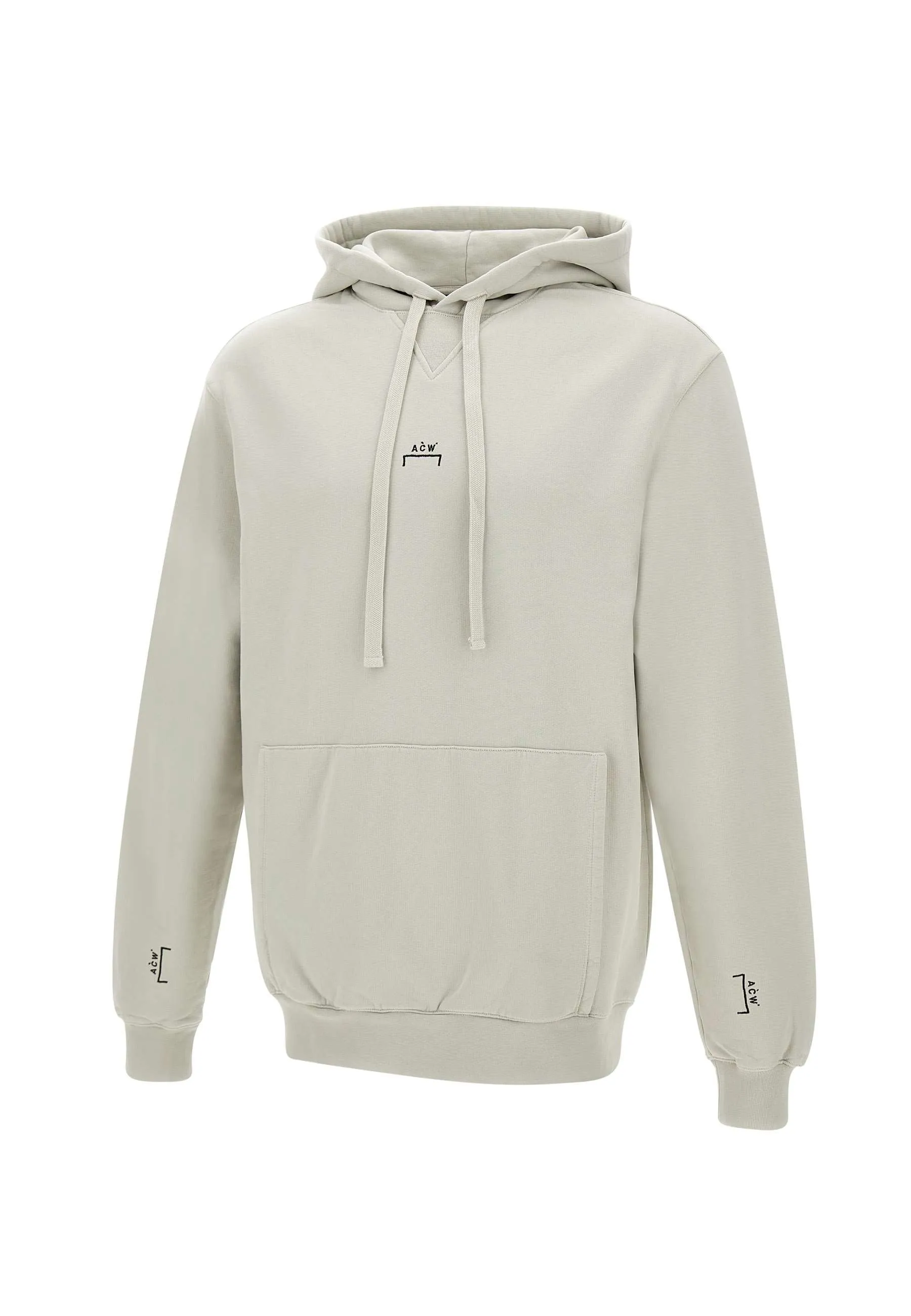 Beige Cotton Sweatshirt with Hood