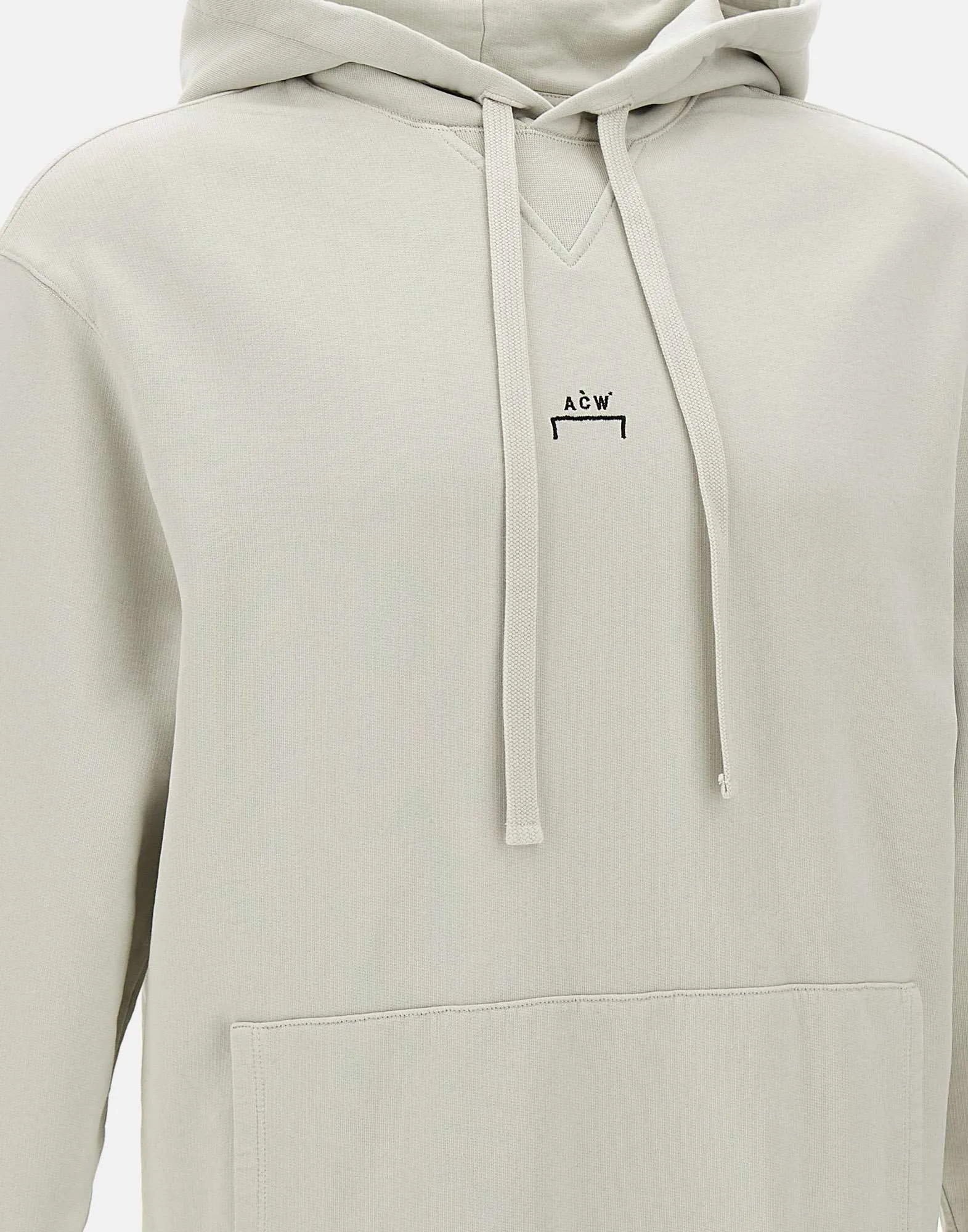 Beige Cotton Sweatshirt with Hood