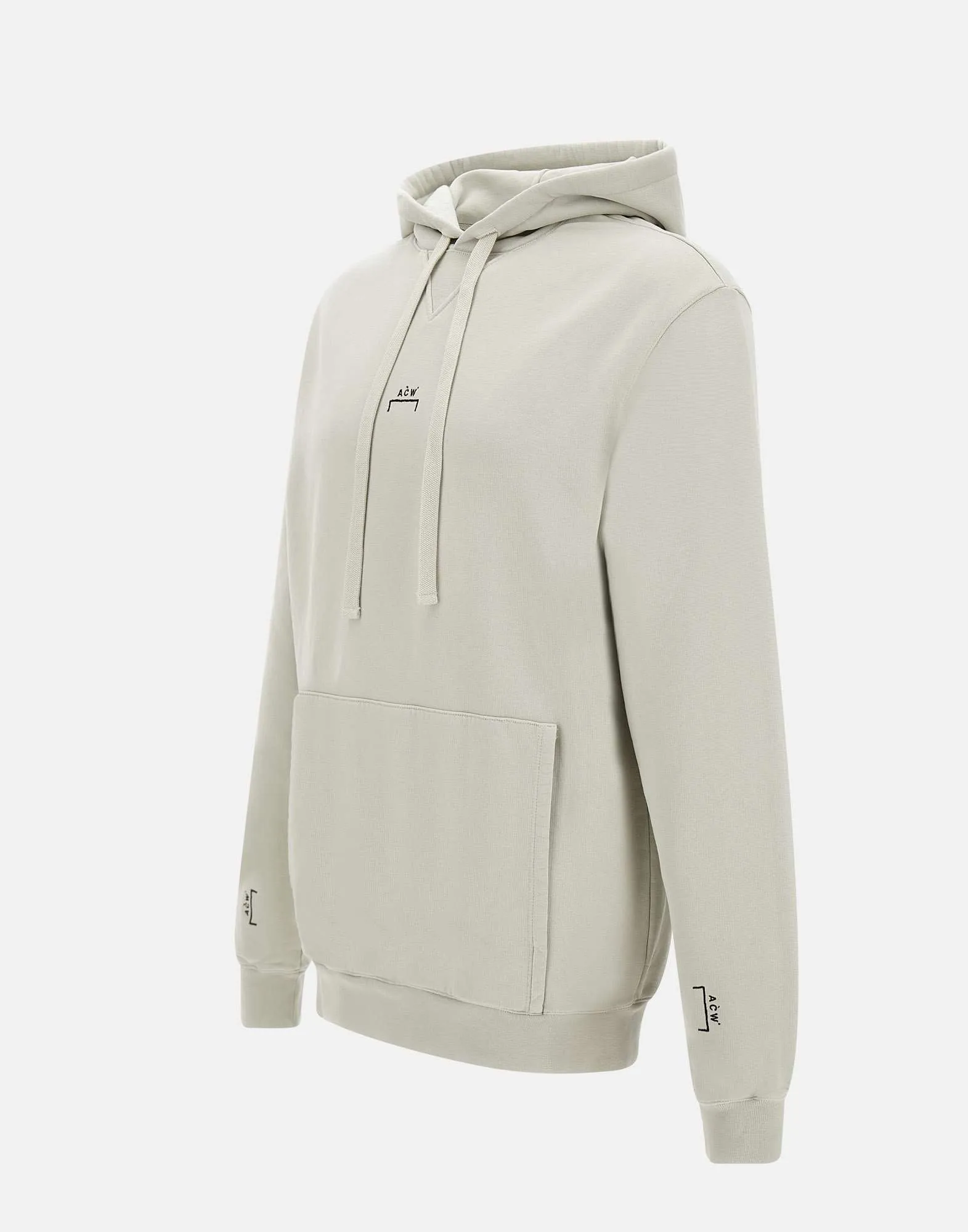 Beige Cotton Sweatshirt with Hood