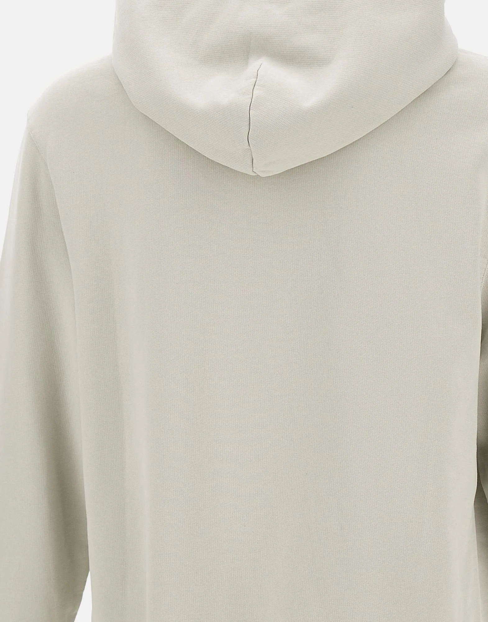 Beige Cotton Sweatshirt with Hood