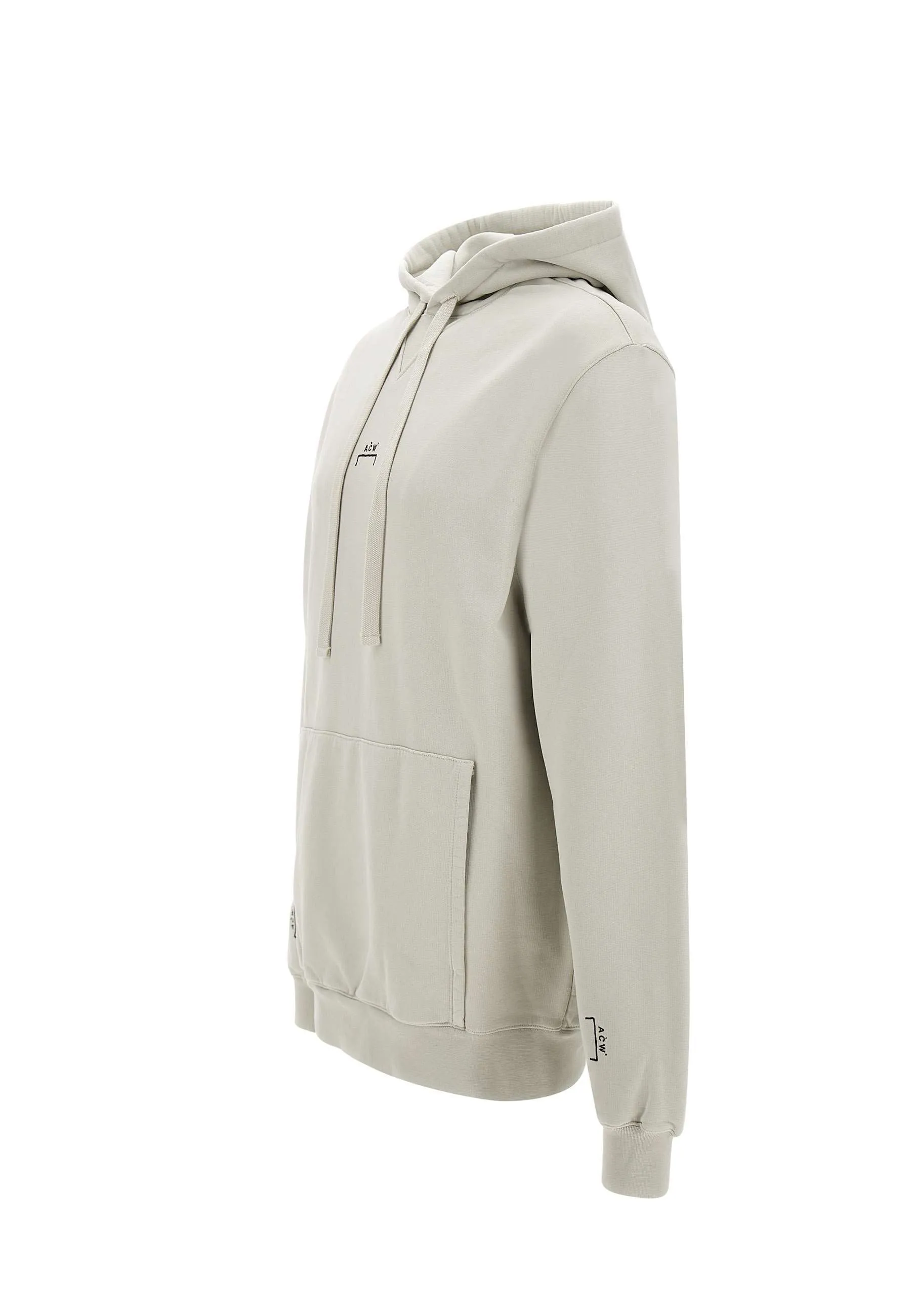 Beige Cotton Sweatshirt with Hood