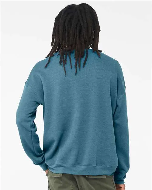 BELLA   CANVAS Sponge Fleece Drop Shoulder Crewneck Sweatshirt 3945 Heather Deep Teal
