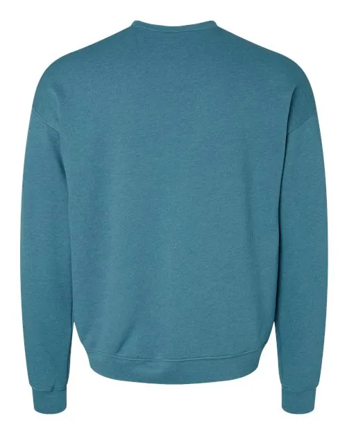 BELLA   CANVAS Sponge Fleece Drop Shoulder Crewneck Sweatshirt 3945 Heather Deep Teal
