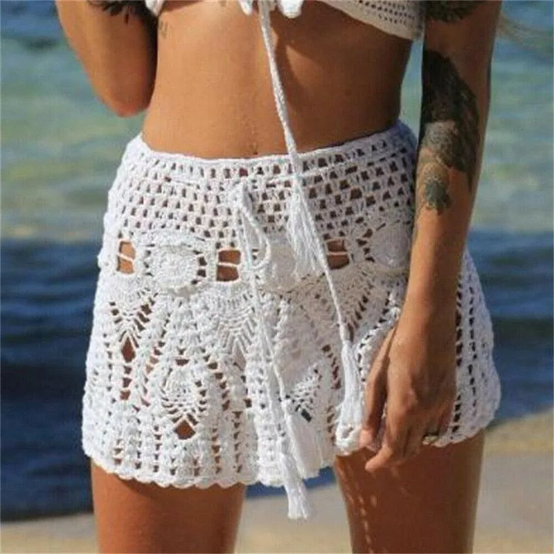 Boho Chi Crochet Mini Skirt