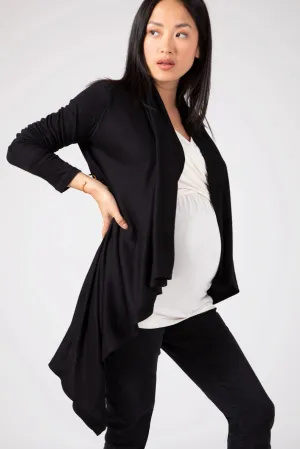 Céline Waterfall Maternity Cardigan Black