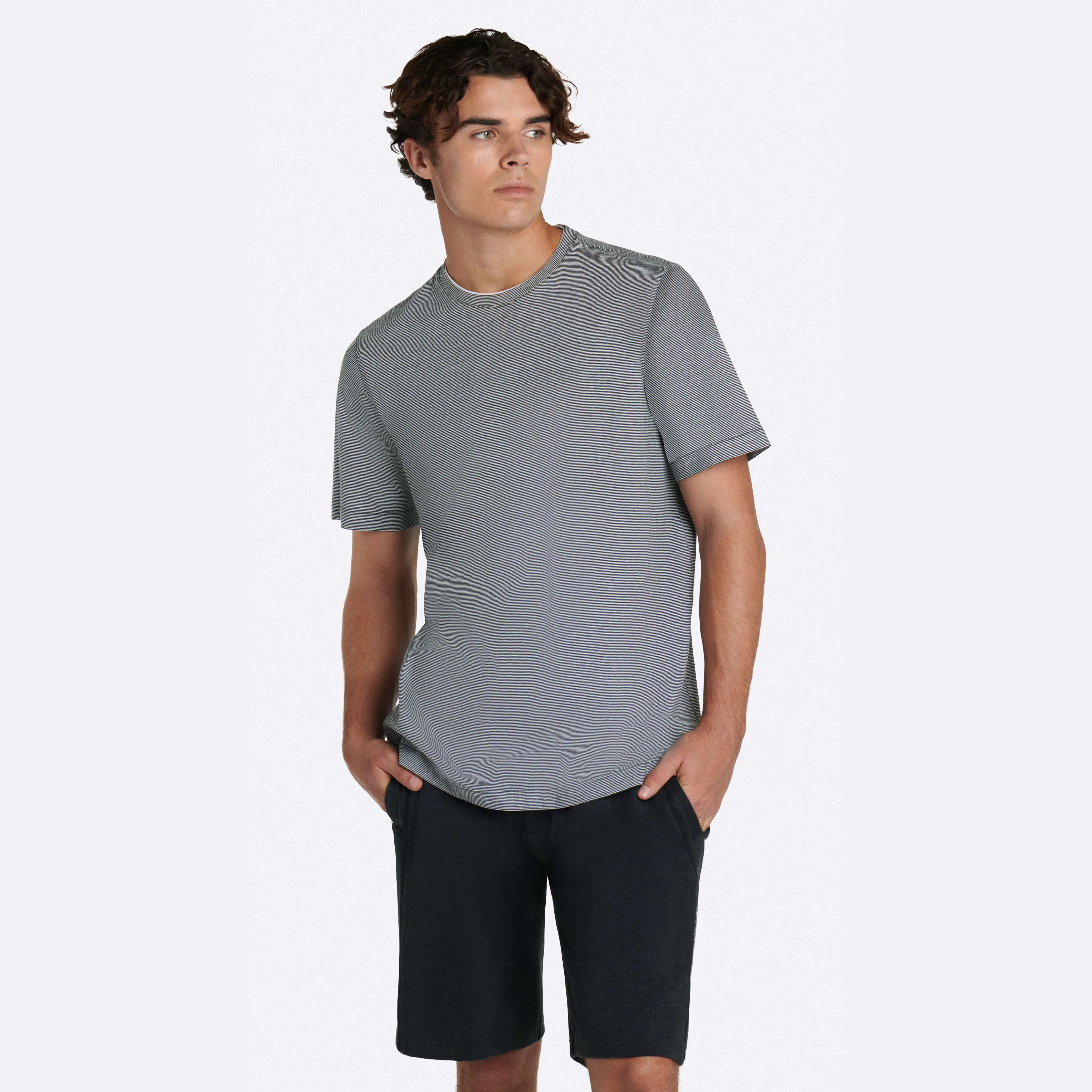 COMFORT Hairline Stripe Crew Neck T-Shirt