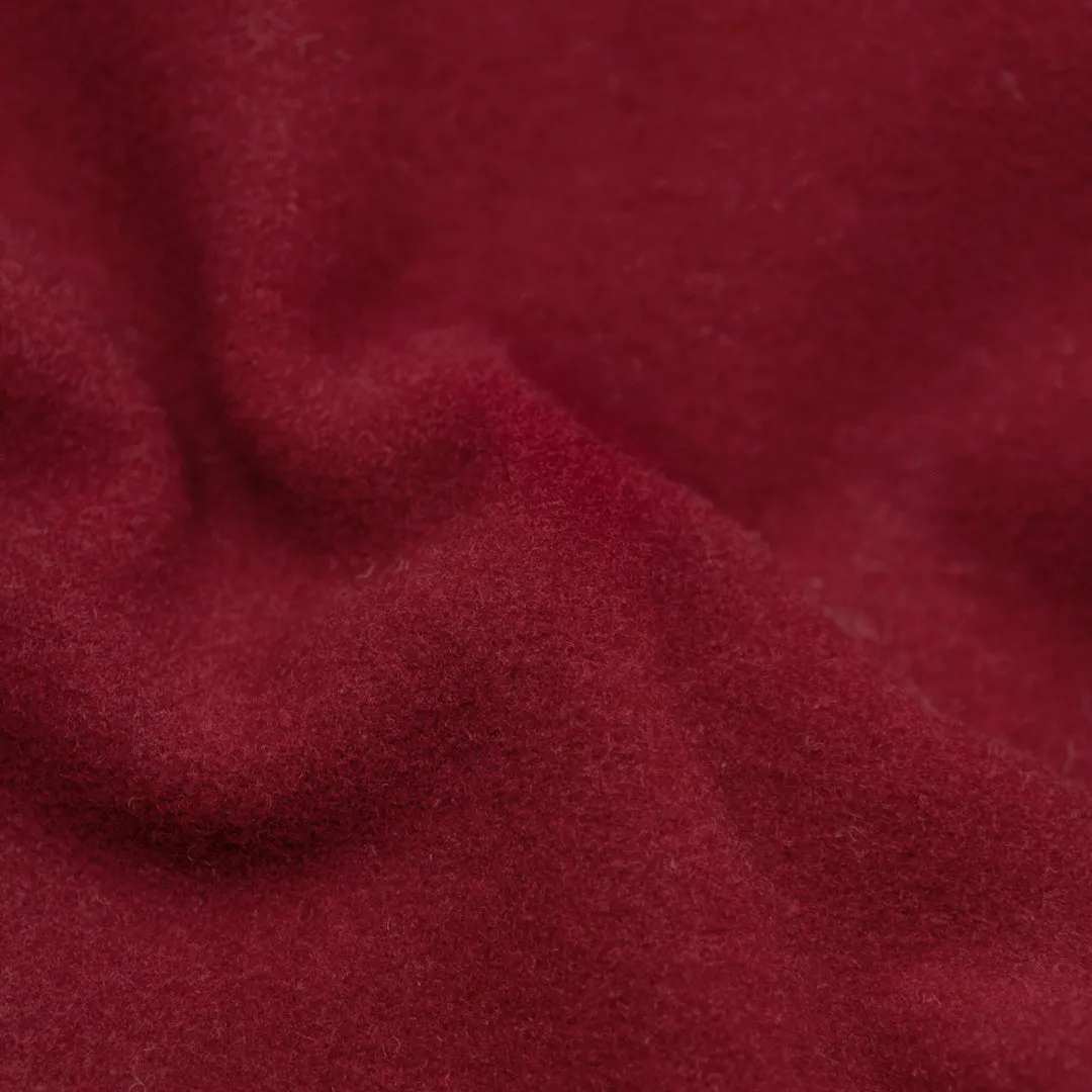 Deadstock Felted Wool Blend Coating - Cranberry