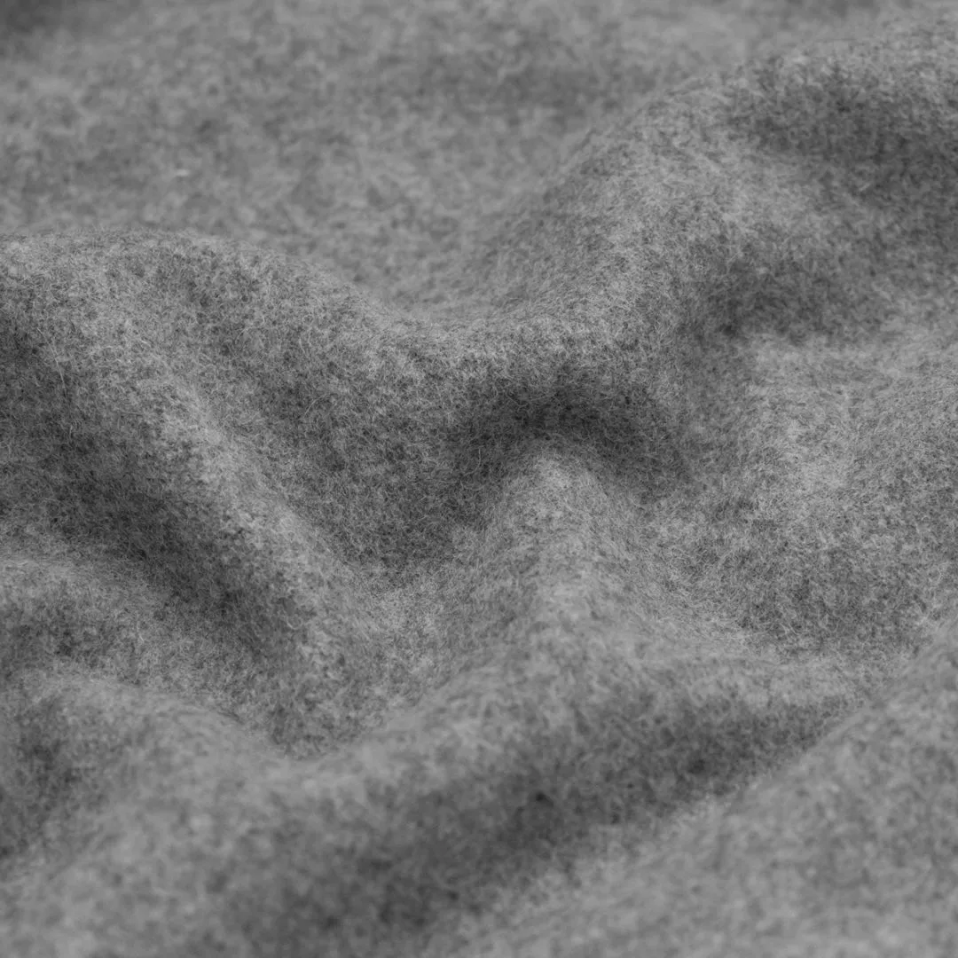 Deadstock Felted Wool Blend Coating - Grey Marle