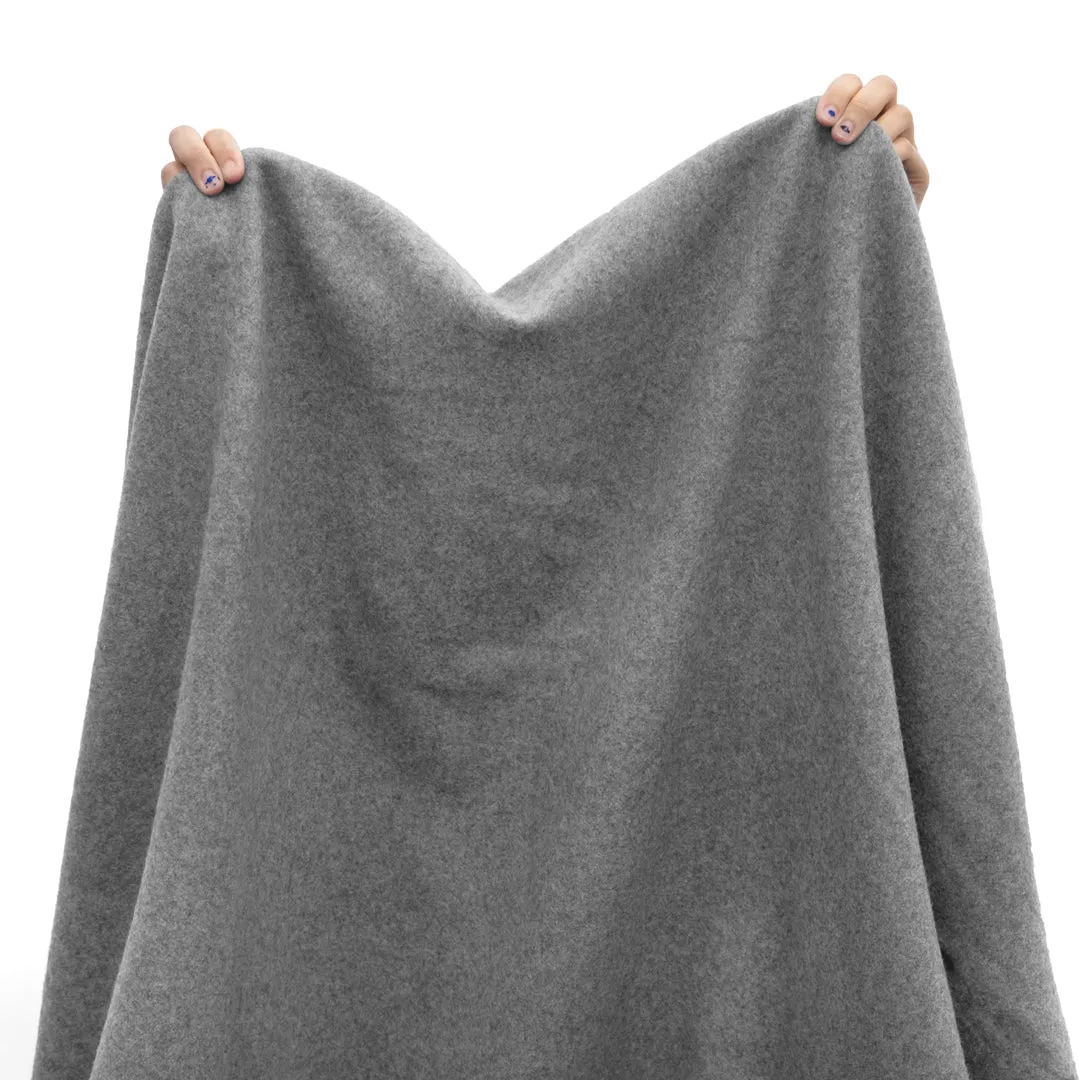Deadstock Felted Wool Blend Coating - Grey Marle