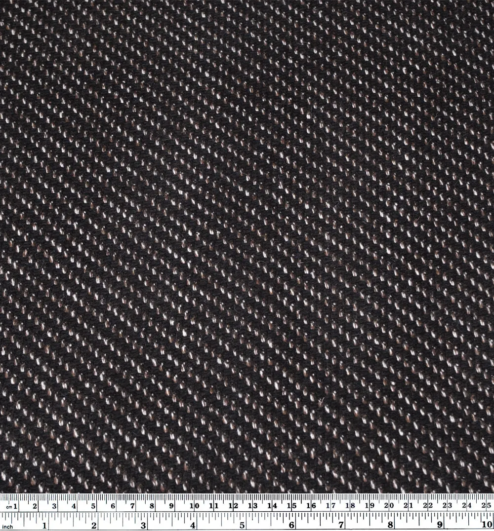 Deadstock Yarn Dyed Wool Blend Coating - Black/Cocoa/White