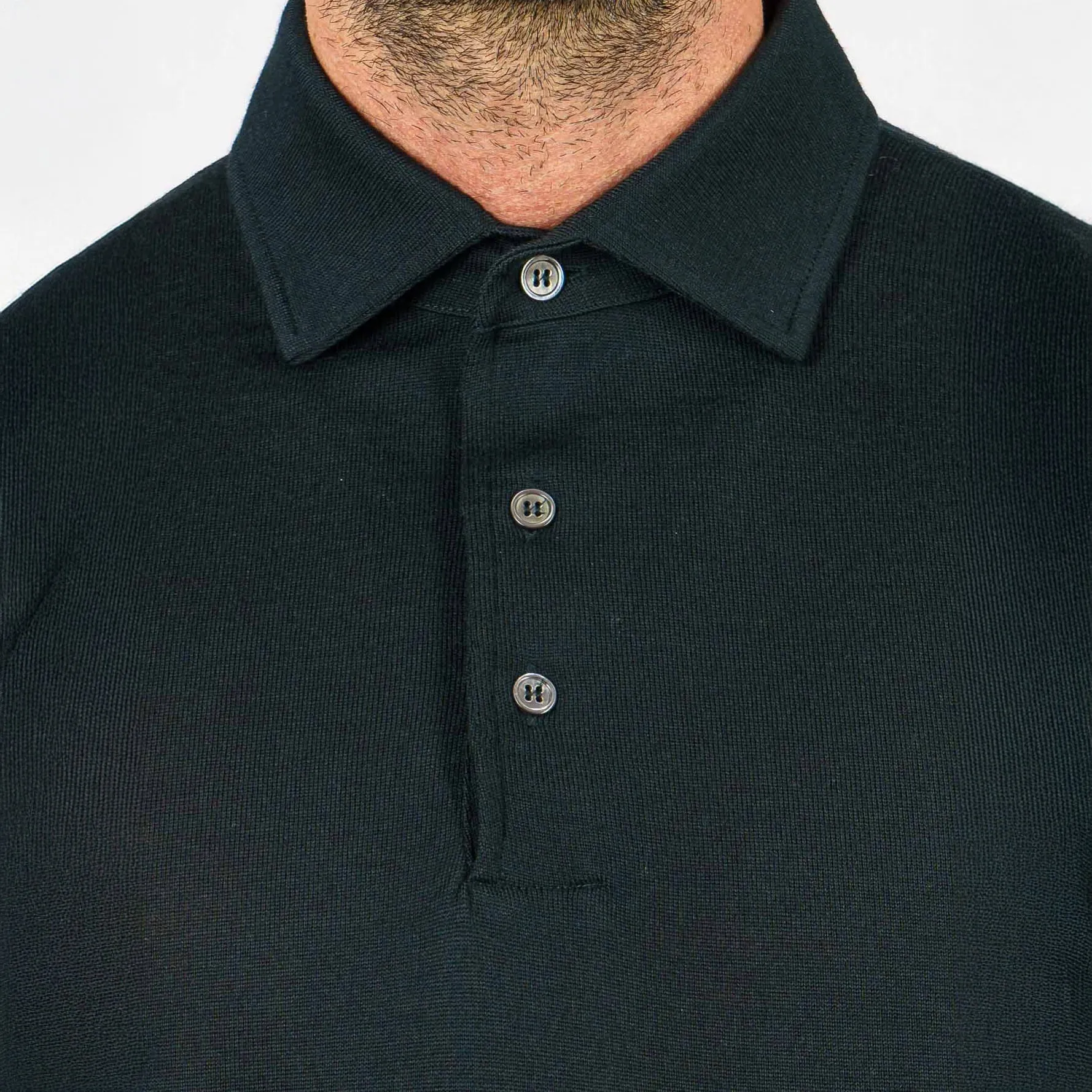 Deep Green Royal Merino Wool Polo Shirt - FILIPPO DE LAURENTIIS