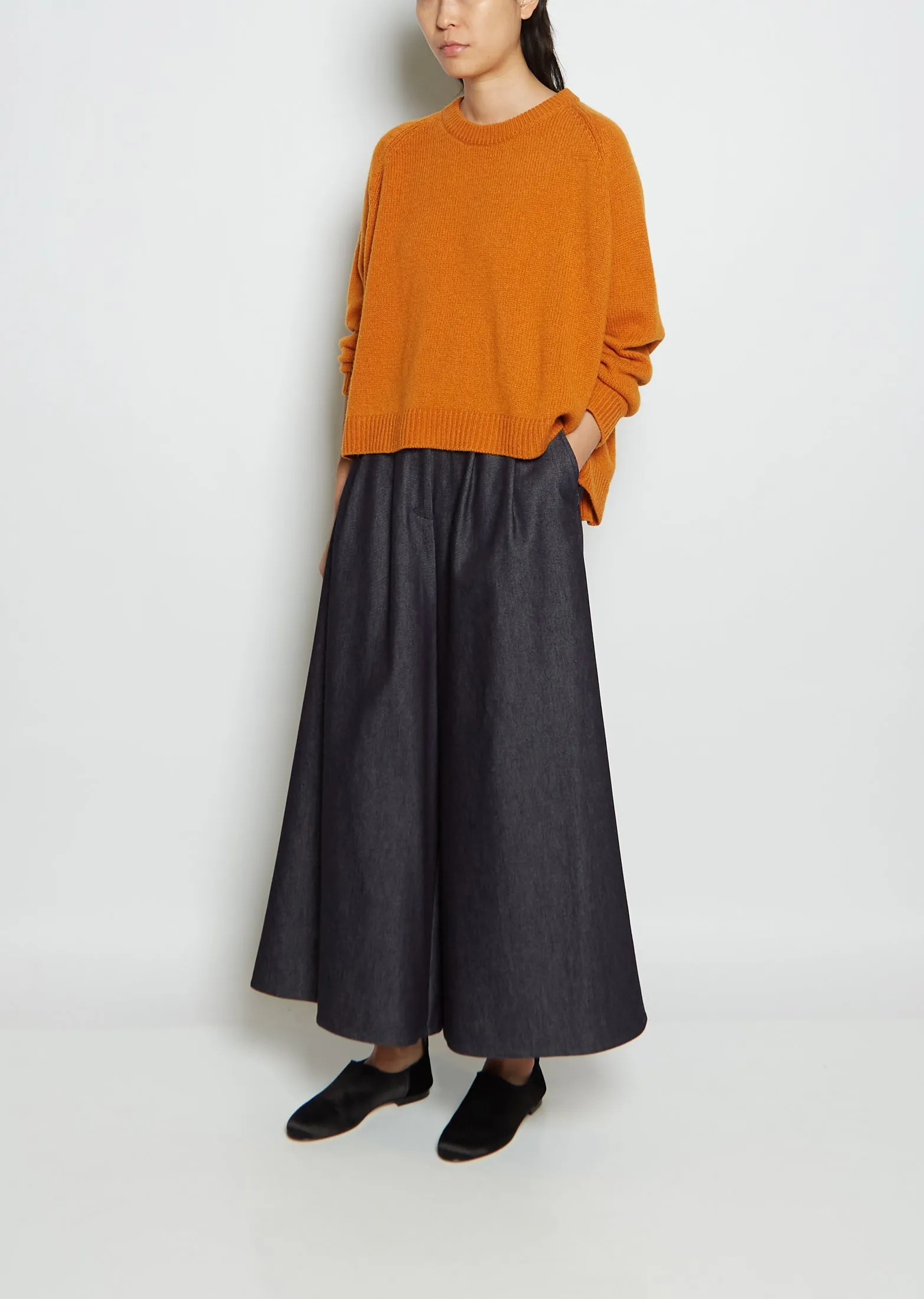 Deep Raglan Easy Sweater — Burnt Orange