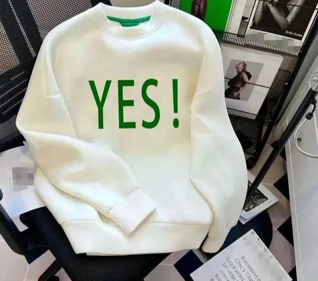 Fashion Solid Cotton YES! Letter Sweater