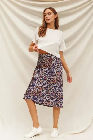 FLORAL A-LINE MIDI-MAXI SKIRT