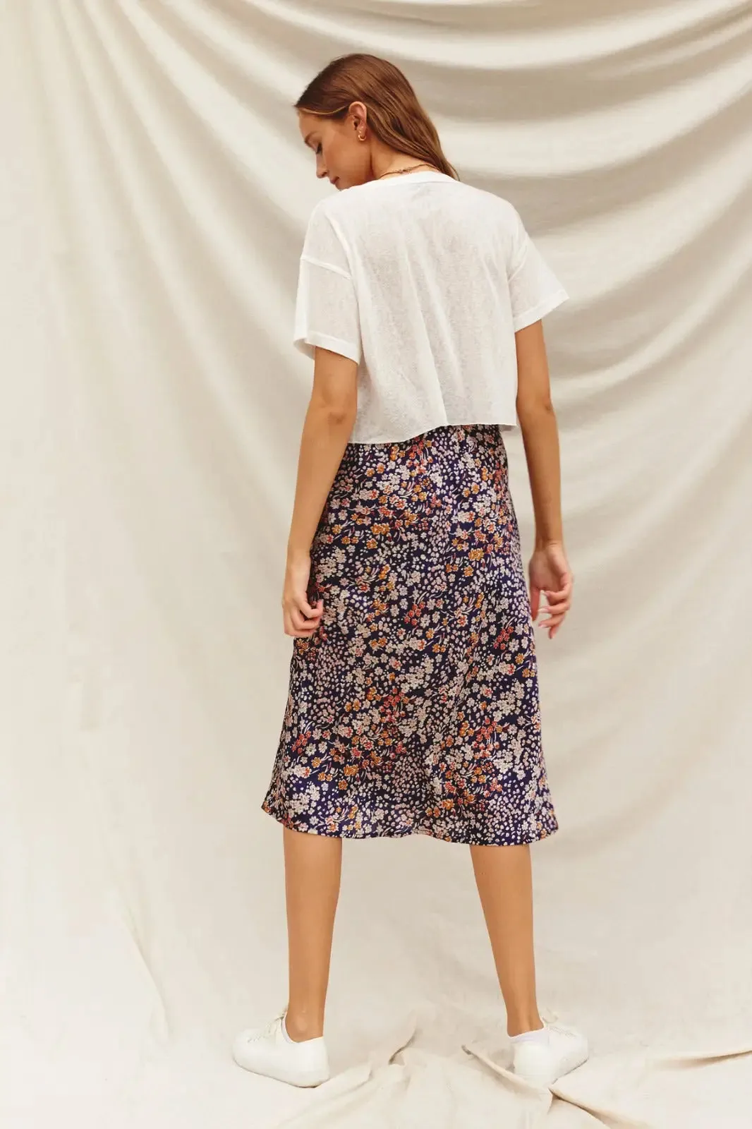 FLORAL A-LINE MIDI-MAXI SKIRT