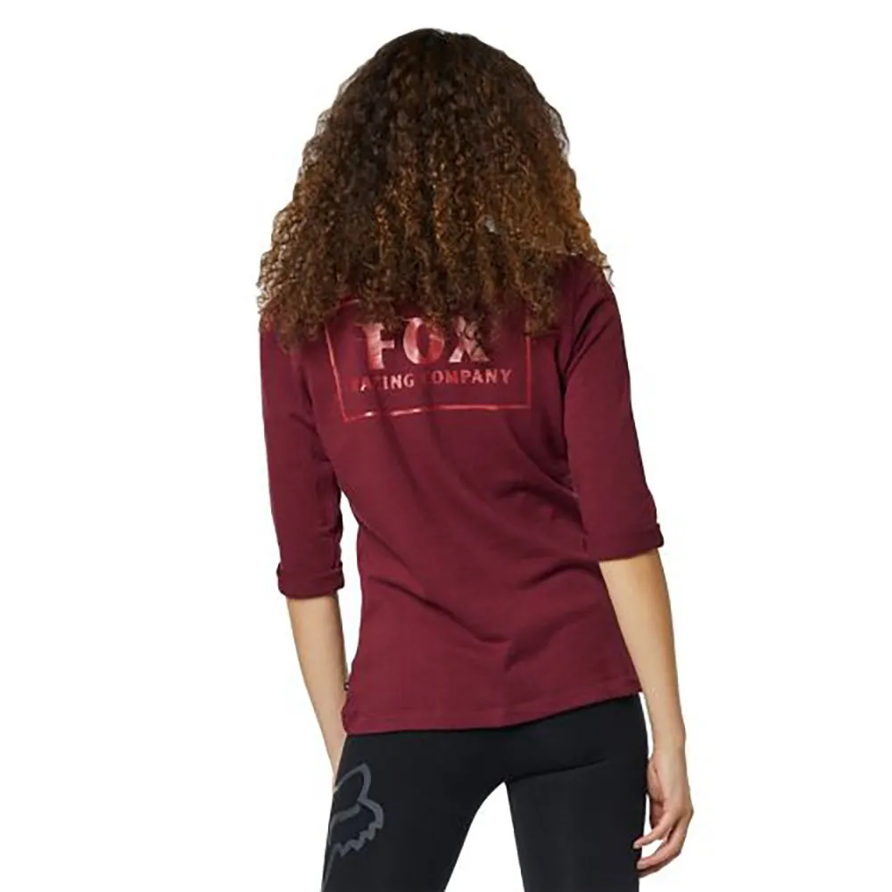 Fox Racing  Cranberry Womens Heater 3 4 Crew Sweater Soft Warm Cotton Fleece