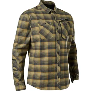 Fox Racing  Mens Defend Drive Windblock Flannel Button-Up Off-Road Bark Brown