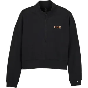 Fox Racing  Womens Magnetic Fleece Quarter Zip Pullover Sweater Comfortable Black