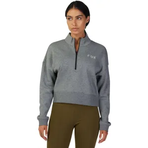 Fox Racing  Womens Magnetic Fleece Quarter Zip Pullover Sweater Heather Graphite