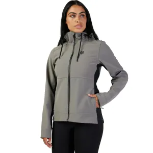 Fox Racing  Womens Pit Softshell Jacket DWR 3 Layer Fabric Midweight Pewter