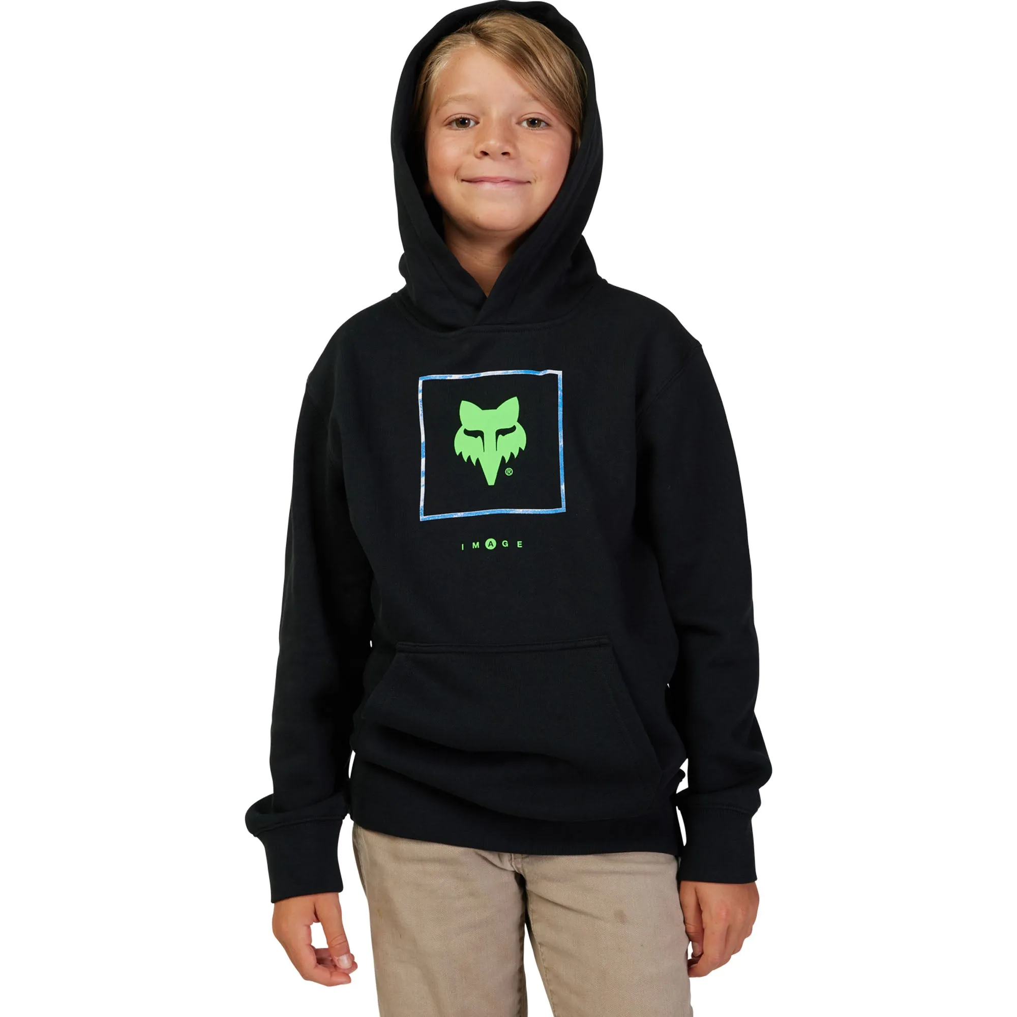 Fox Racing  Youth Atlas Fleece Pullover Hoodie Sweatshirt Lightweight Warm Black