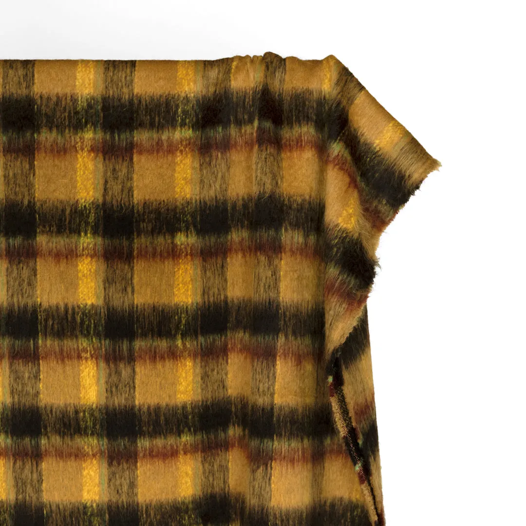 Fuzzy Plaid Coating - Dijon/Daffodil