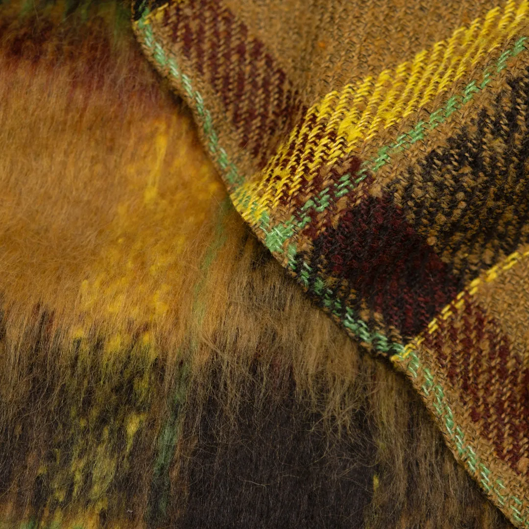 Fuzzy Plaid Coating - Dijon/Daffodil
