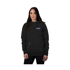 FXR  Black Lilac Womens Factory Ride Pullover Hoodie Lined Adjustable Hood Warm