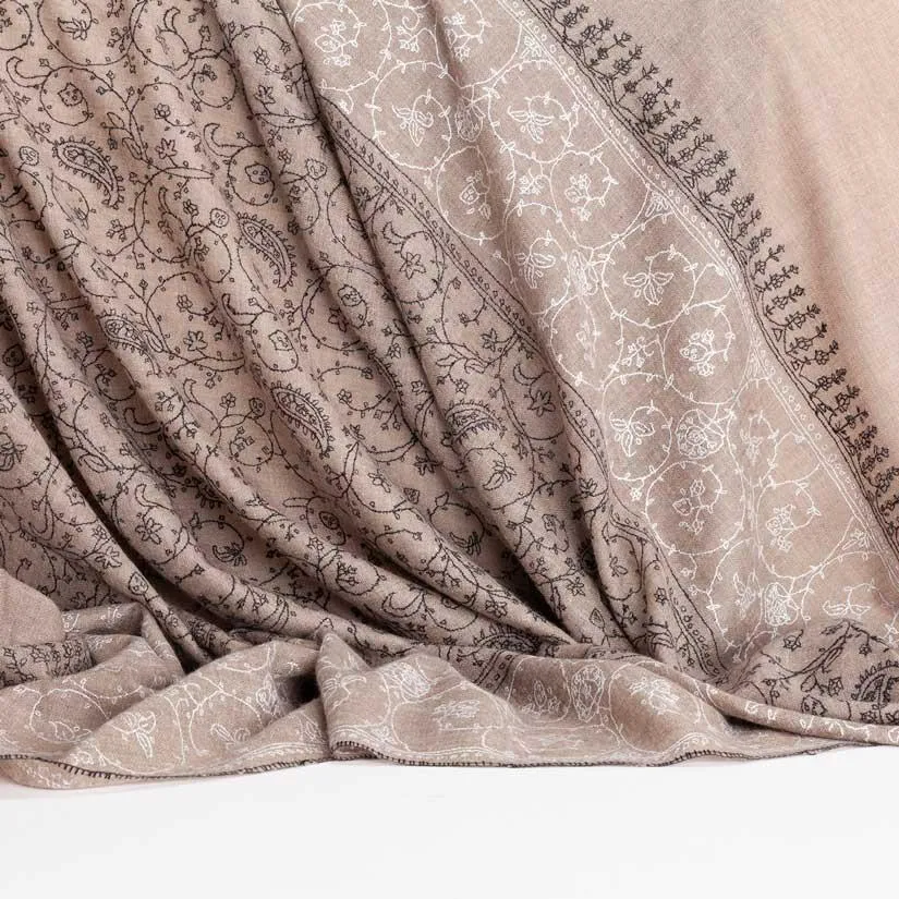 Hand Embroidered Cashmere Pashmina