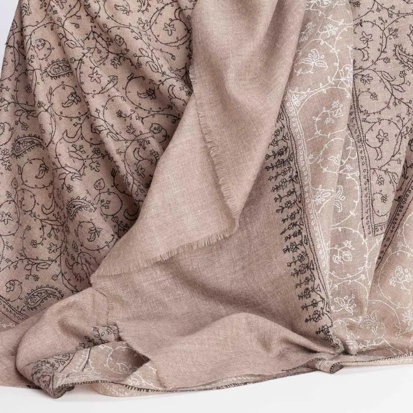 Hand Embroidered Cashmere Pashmina