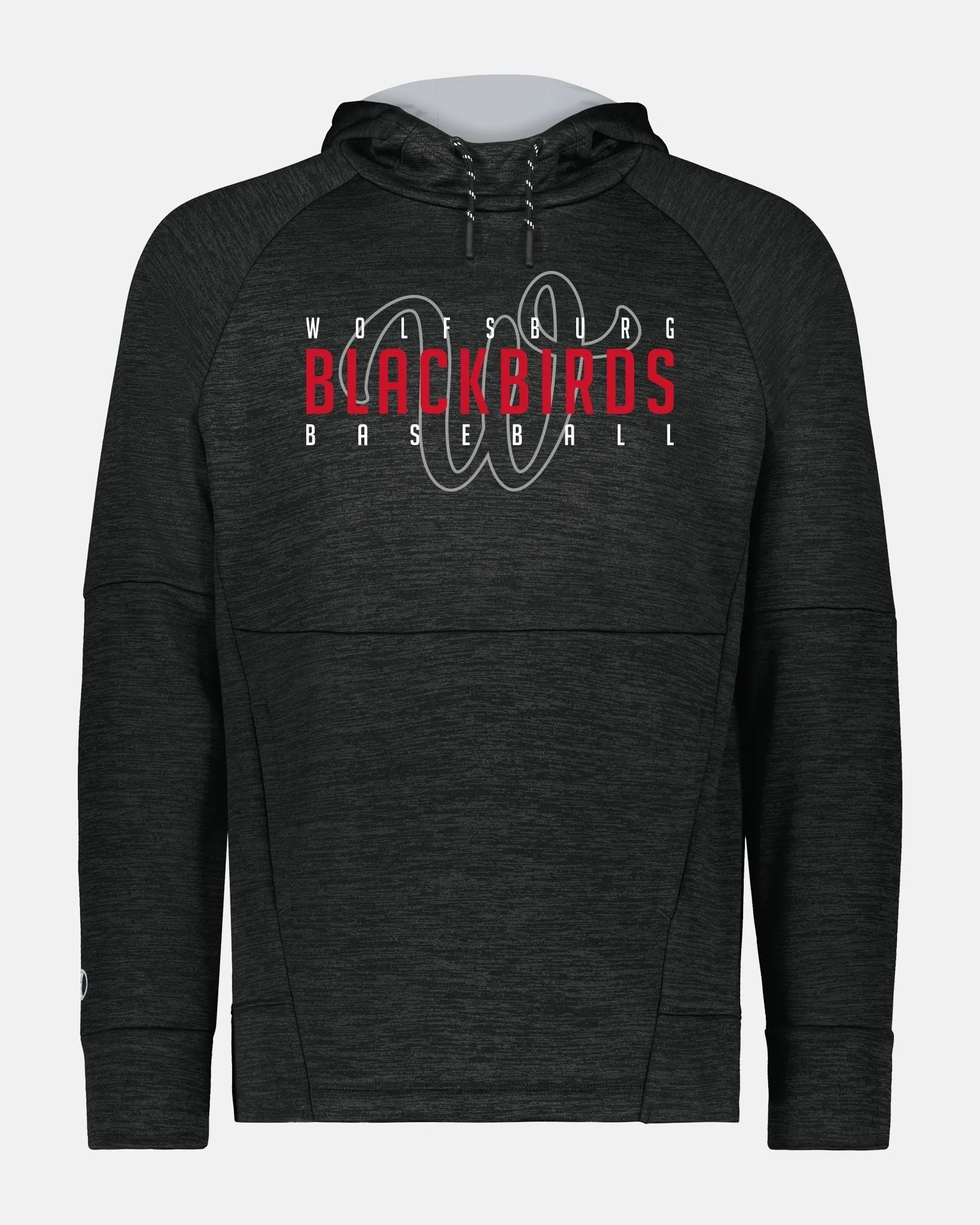 Holloway All-Pro Performance Fleece Hoodie "Wolfsburg Blackbirds", W & Blackbirds, heather schwarz