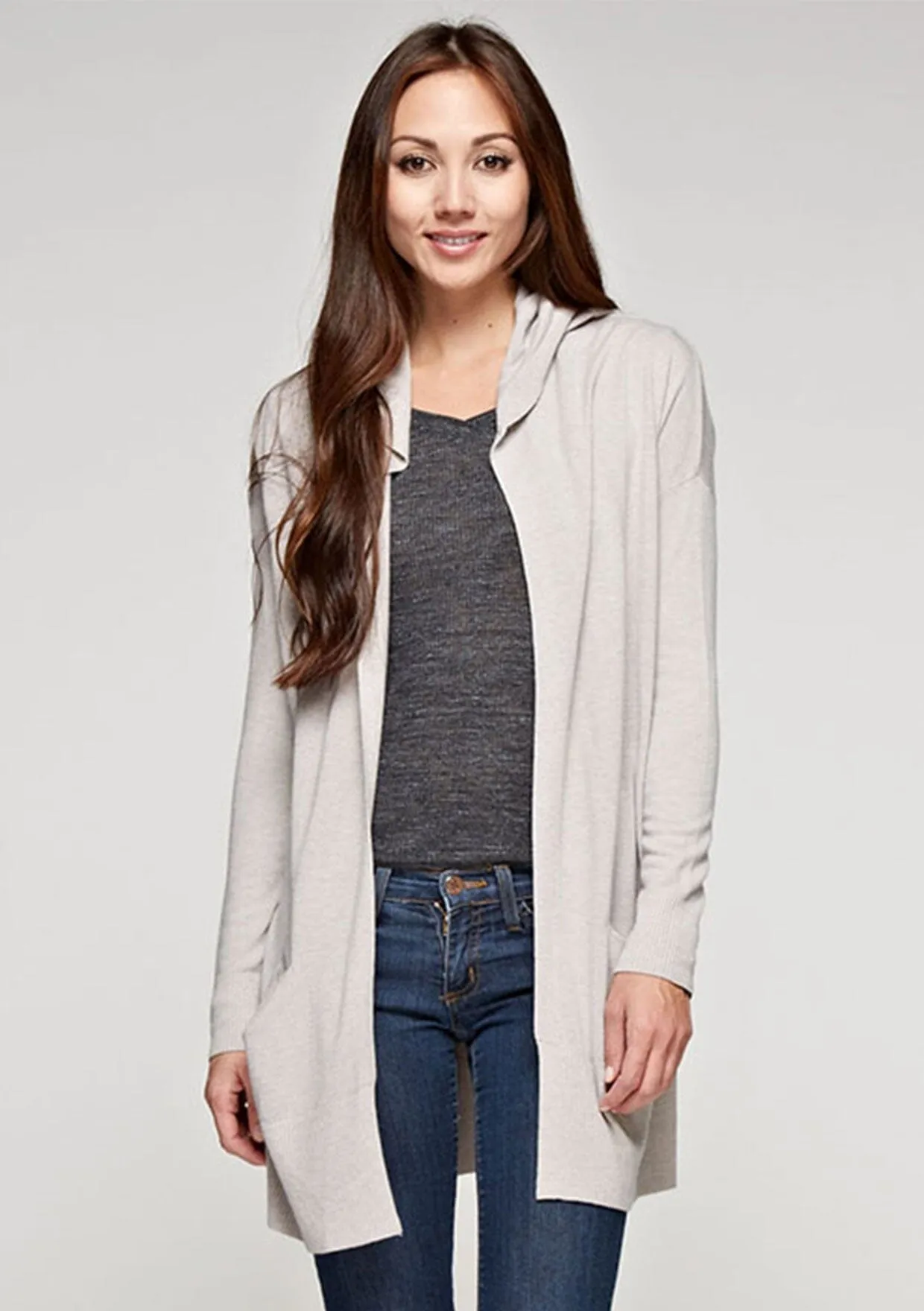 Hooded Two Pocket Cardigan