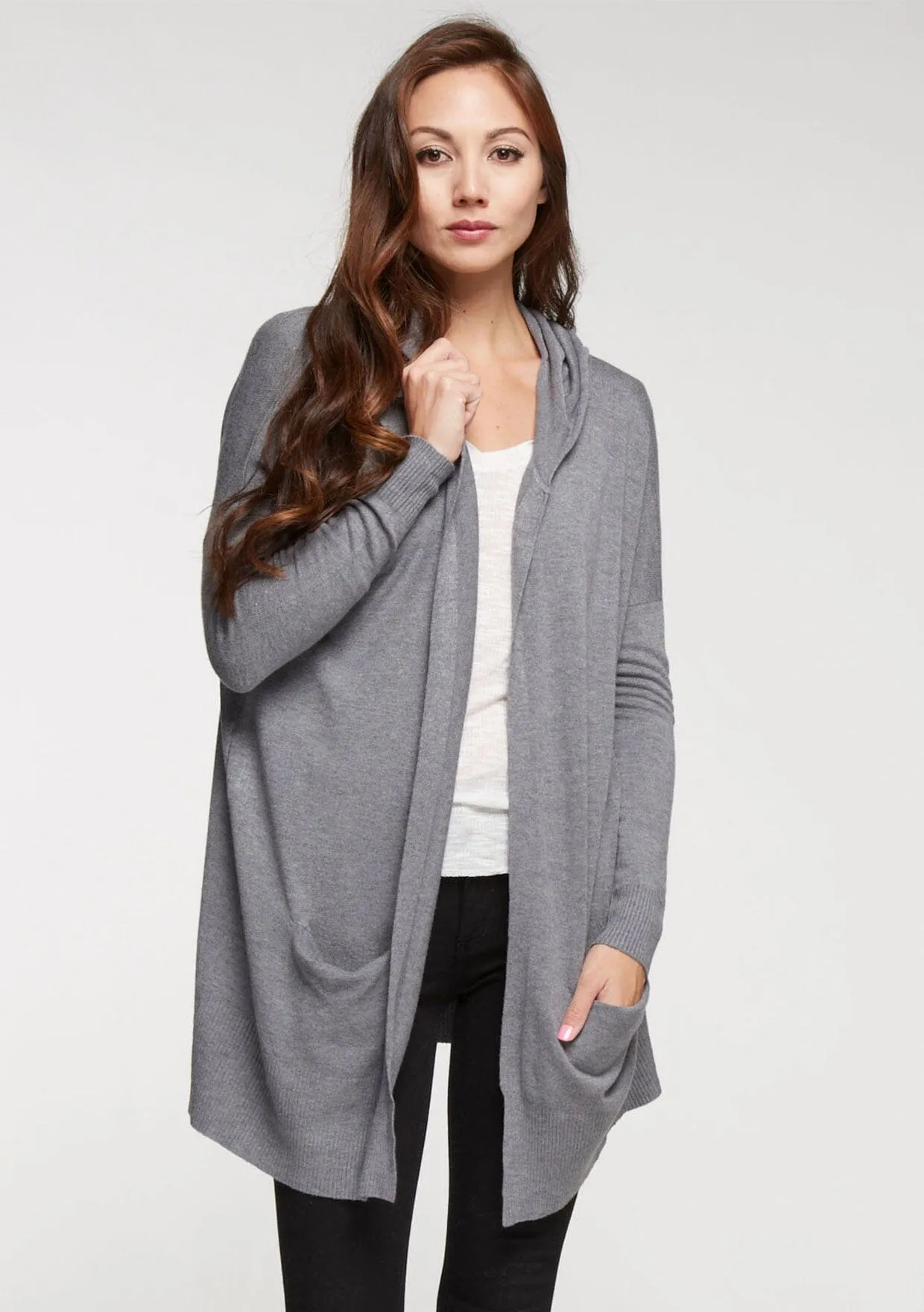 Hooded Two Pocket Cardigan