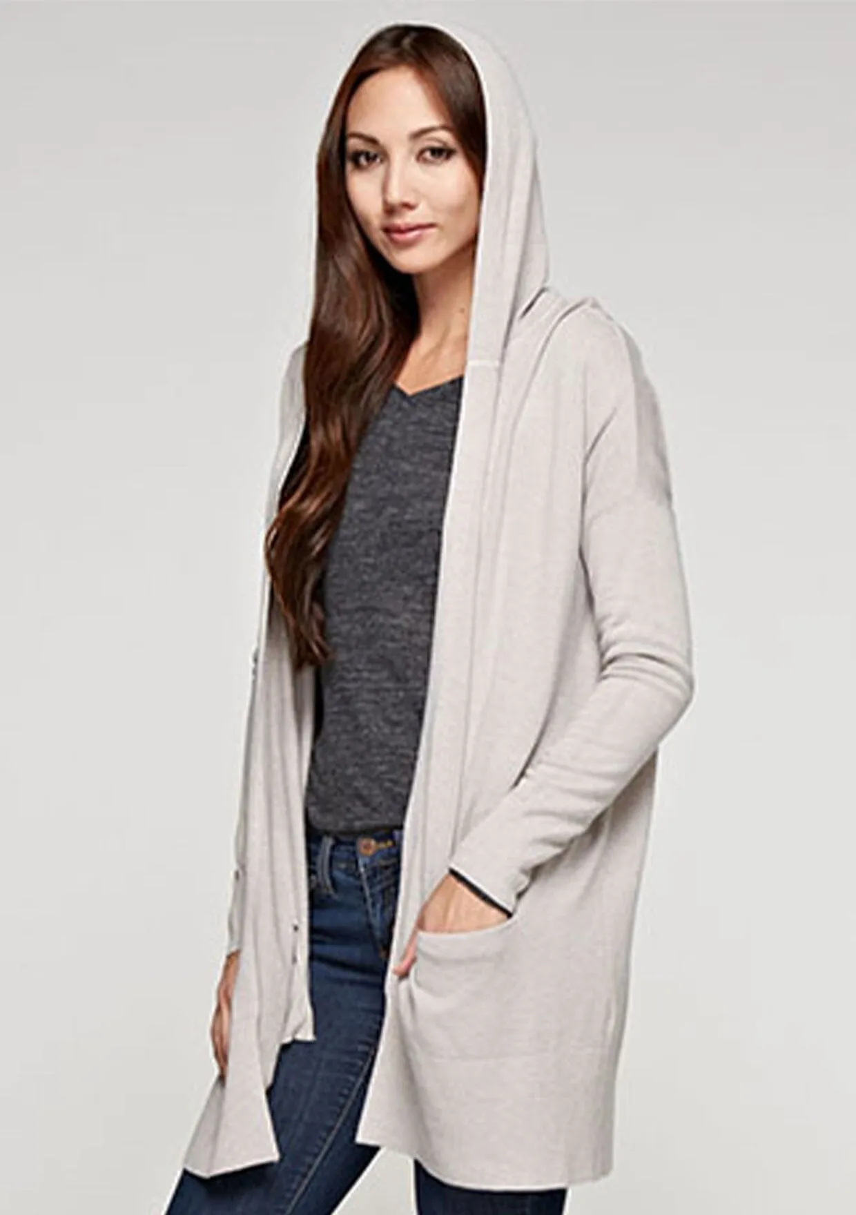 Hooded Two Pocket Cardigan