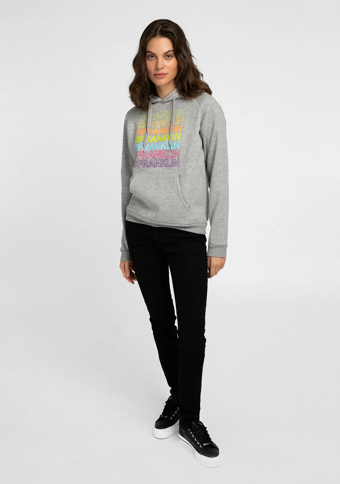 Hoodie Rainbow Female Grey