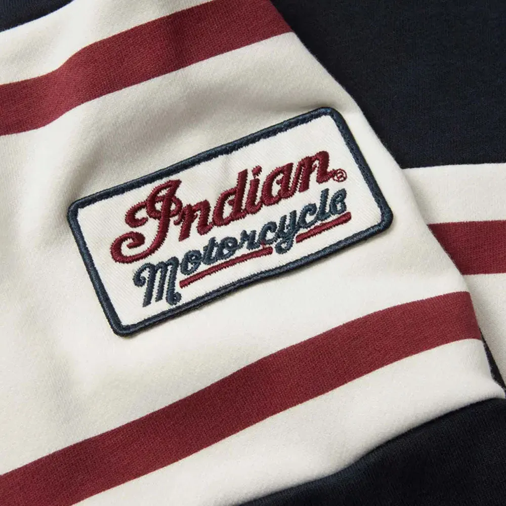 Indian Motorcycle  Colorblock Sweatshirt Warm Soft Comfortable Casual Navy