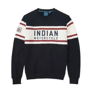 Indian Motorcycle  Colorblock Sweatshirt Warm Soft Comfortable Casual Navy