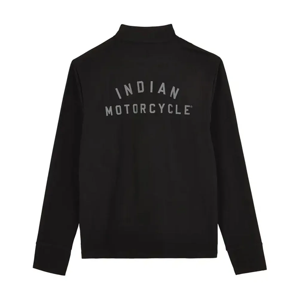 Indian Motorcycle  Mens Quarter Zip Performance Top Warm Comfortable Fabric Black
