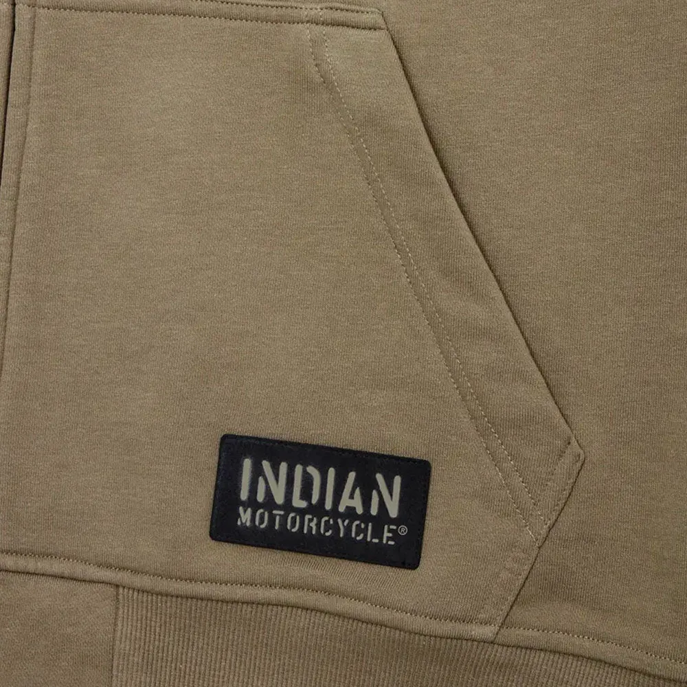 Indian Motorcycle  Womens Stencil Block Icon Hoodie Warm Comfortable Casual Khaki