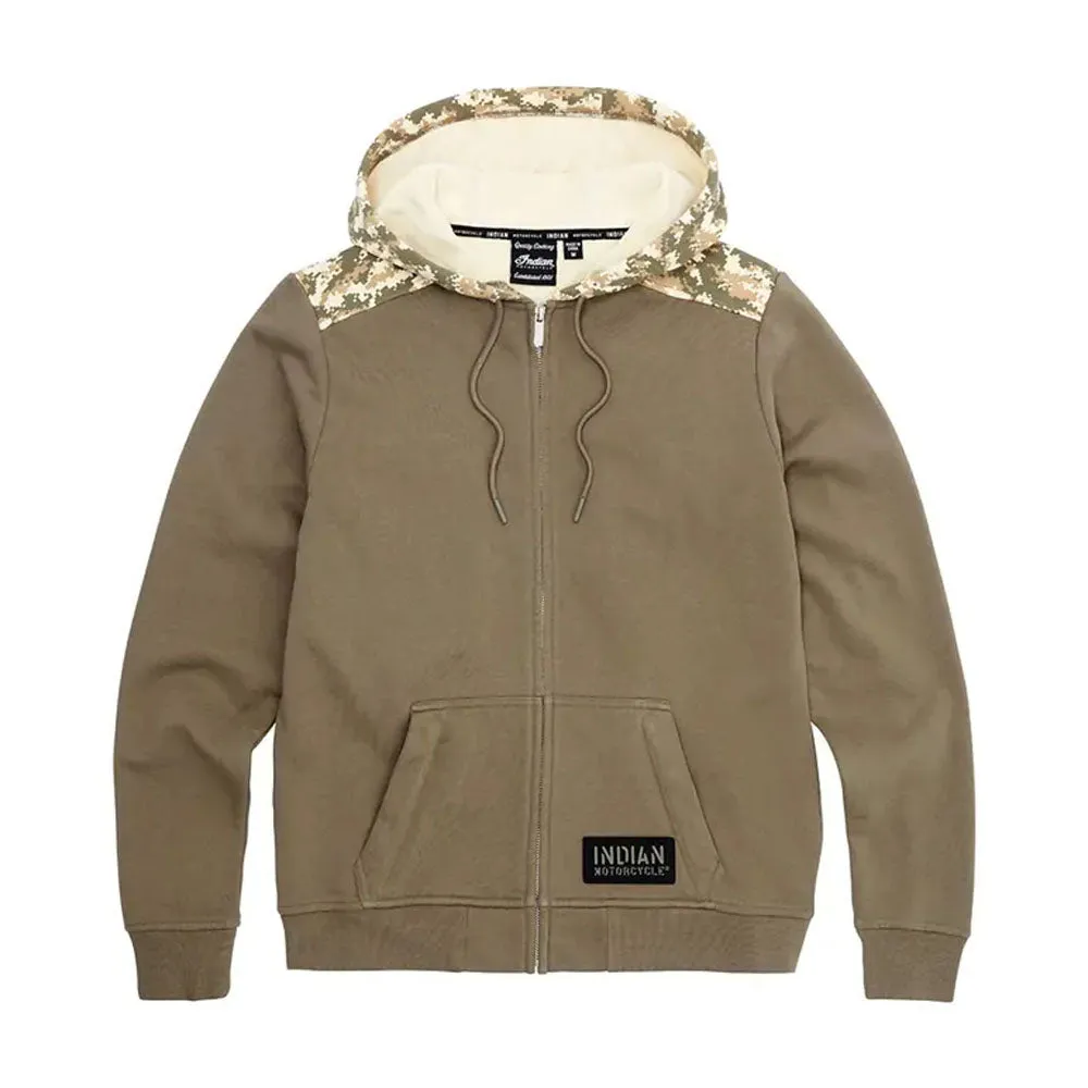 Indian Motorcycle  Womens Stencil Block Icon Hoodie Warm Comfortable Casual Khaki